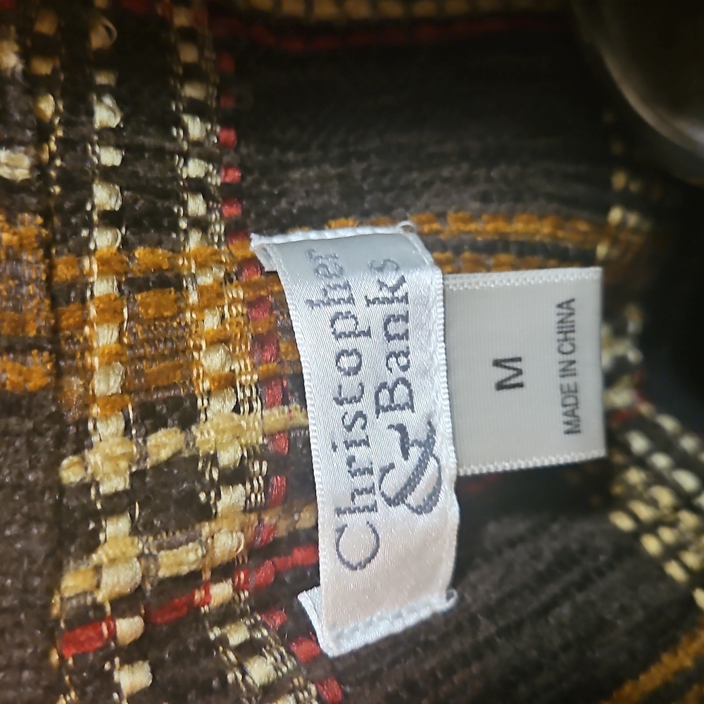 Christopher & Banks Patchwork Button Down Vest - image 7